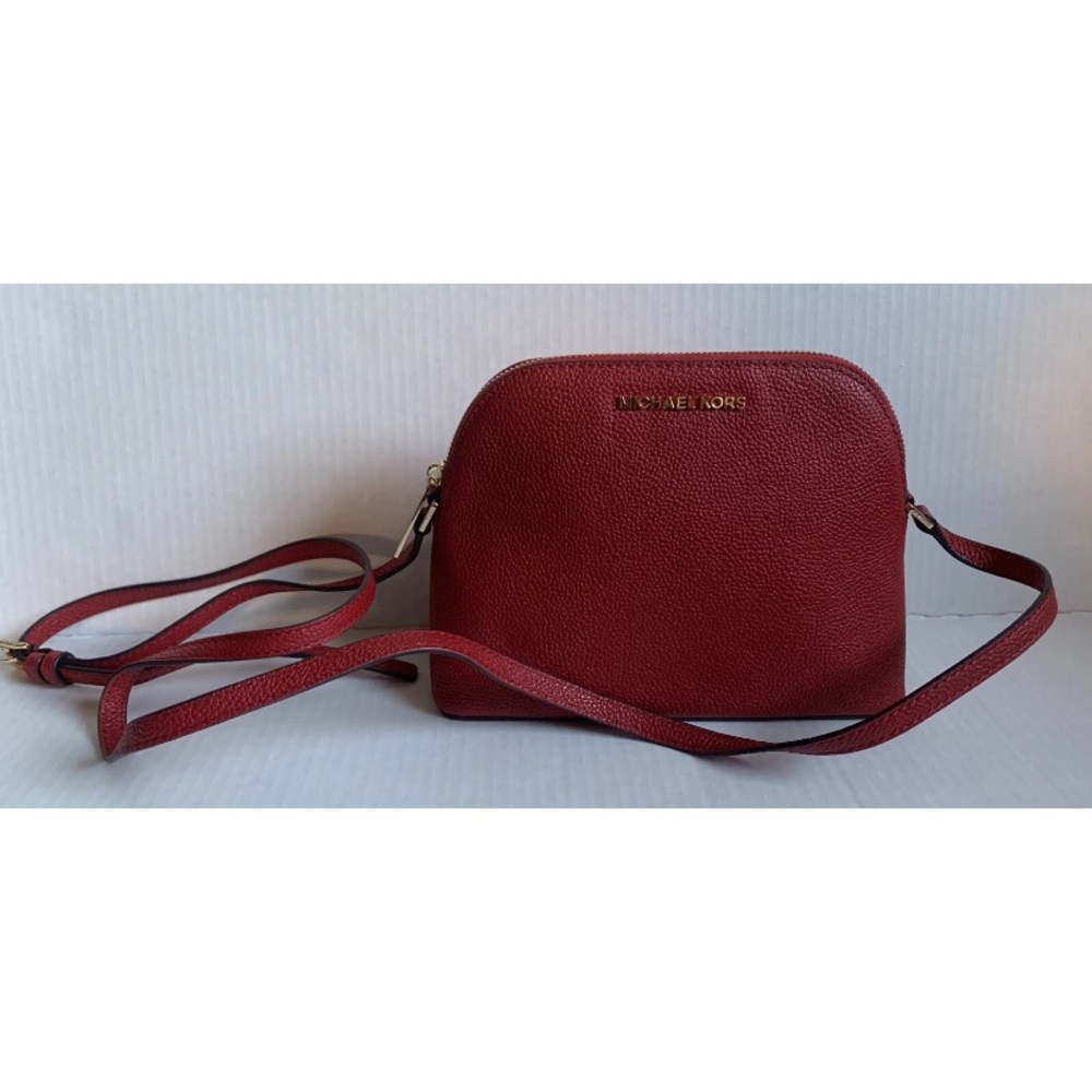 Michael Kors Sz Medium Scarlet Red Bag Adele Dome Crossbody NWT